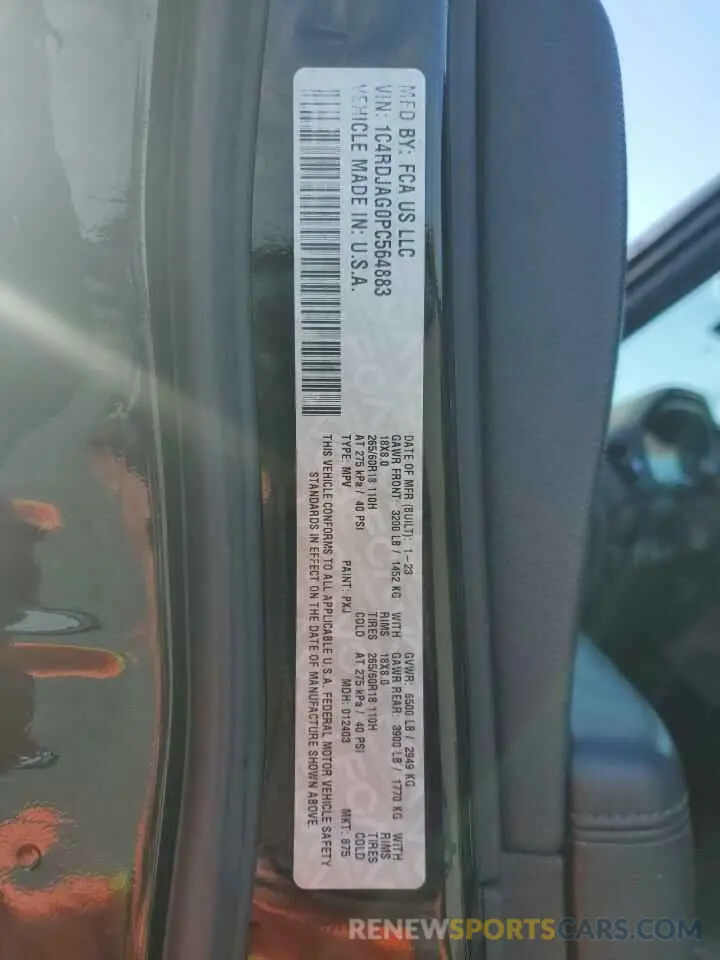 13 fotografías del automóvil dañado 1C4RDJAG0PC564883 DODGE DURANGO 2023