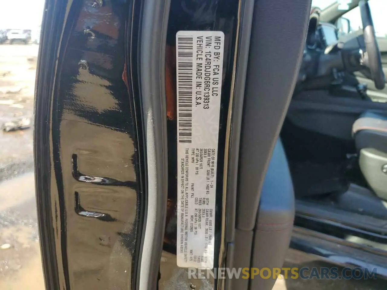 13 fotografías del automóvil dañado 1C4RDJDG6RC139313 DODGE DURANGO 2024
