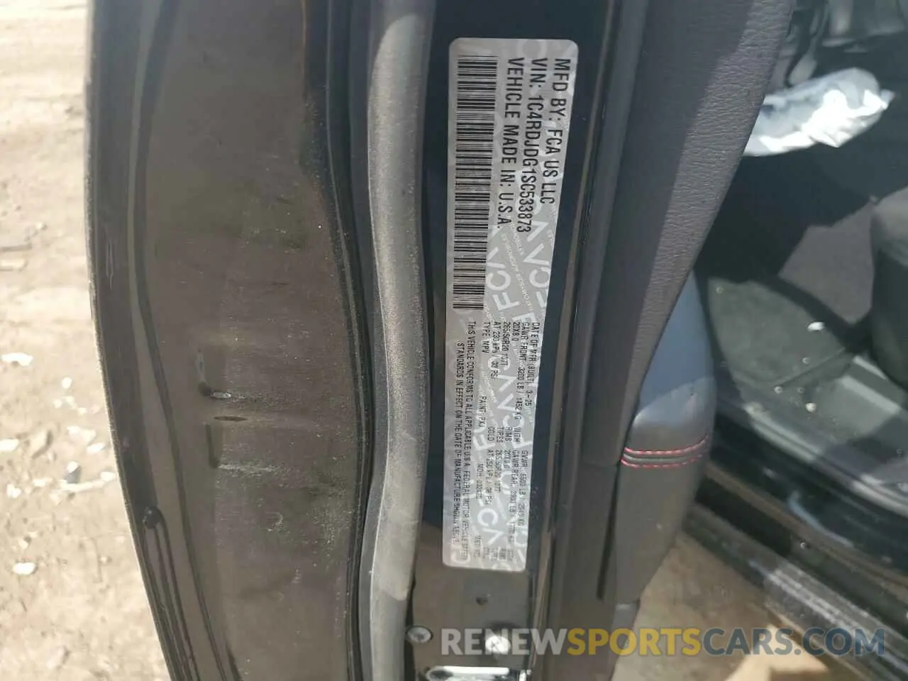 12 fotografías del automóvil dañado 1C4RDJDG1SC533873 DODGE DURANGO 2025