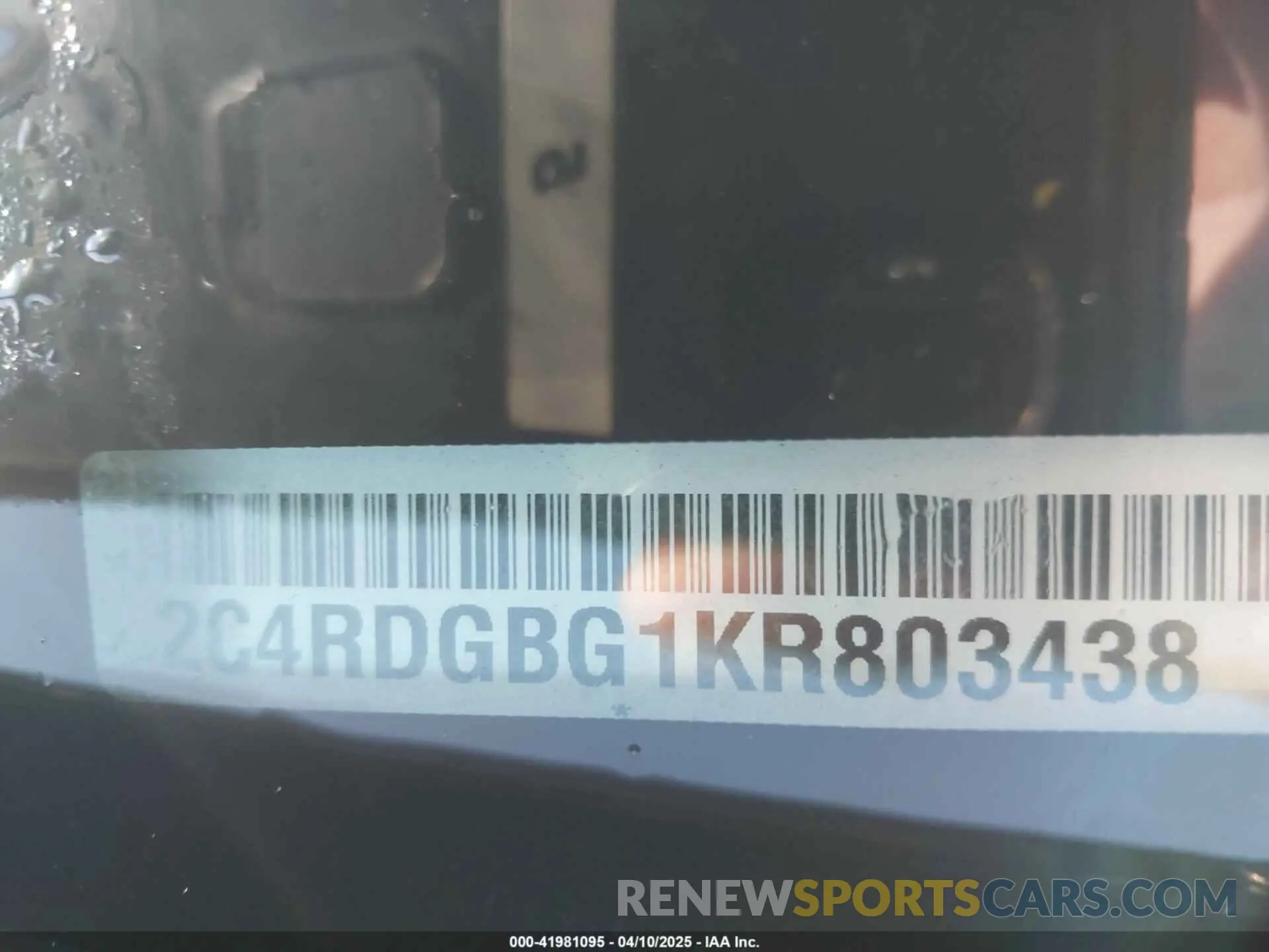 9 fotografías del automóvil dañado 2C4RDGBG1KR803438 DODGE GRAND CARAVAN 2019