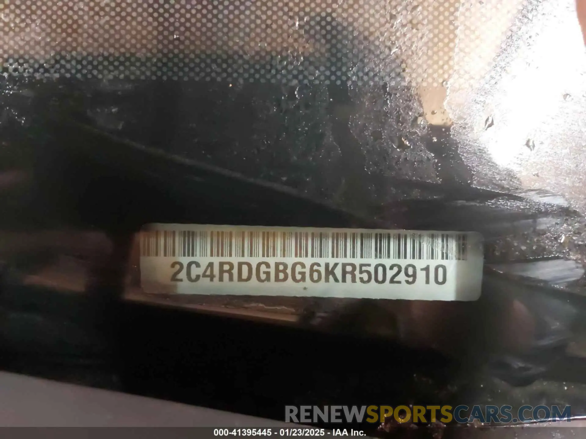 9 fotografías del automóvil dañado 2C4RDGBG6KR502910 DODGE GRAND CARAVAN 2019