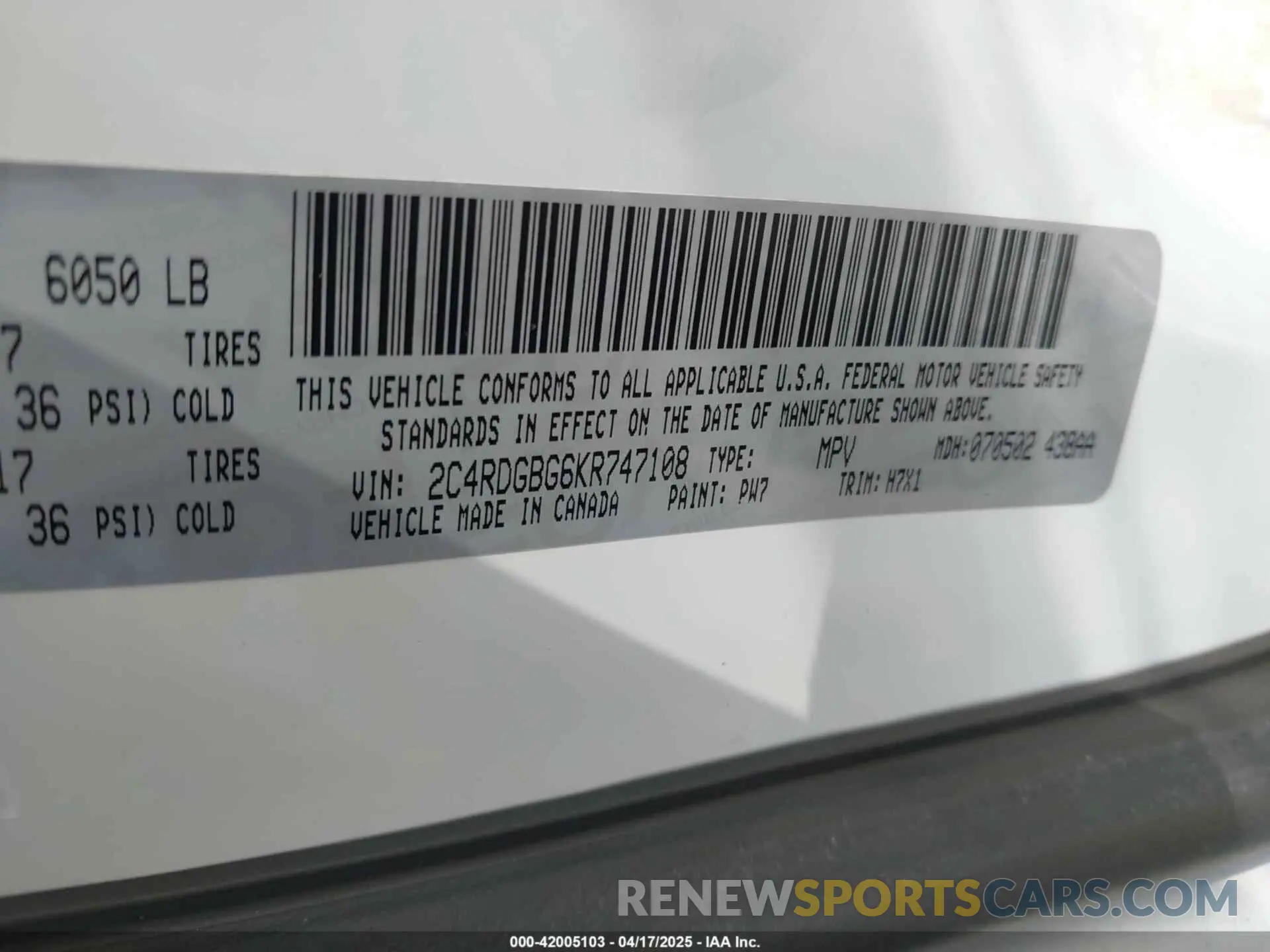 9 fotografías del automóvil dañado 2C4RDGBG6KR747108 DODGE GRAND CARAVAN 2019