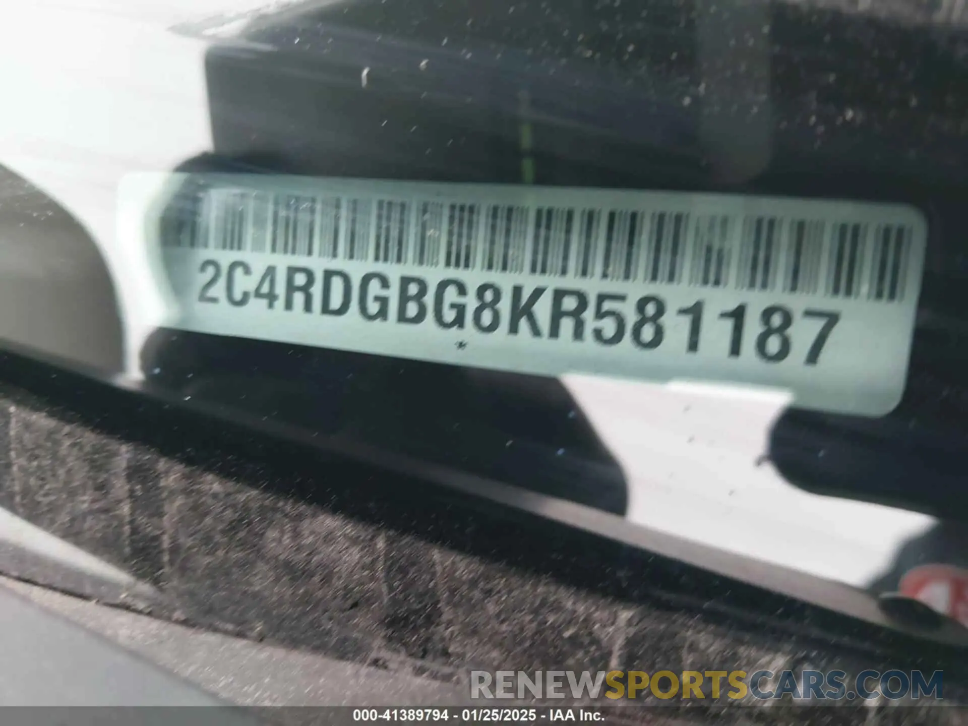 9 fotografías del automóvil dañado 2C4RDGBG8KR581187 DODGE GRAND CARAVAN 2019