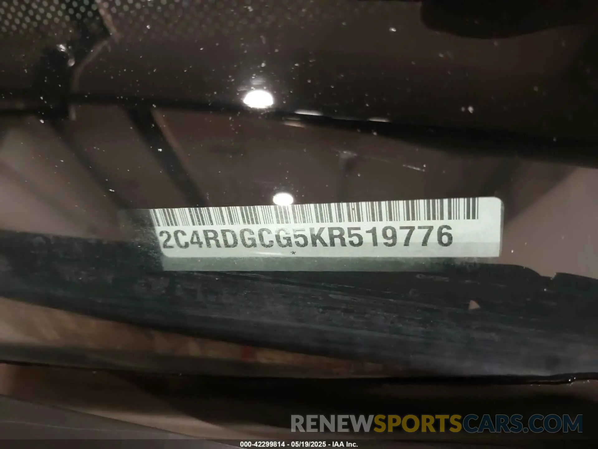 9 fotografías del automóvil dañado 2C4RDGCG5KR519776 DODGE GRAND CARAVAN 2019