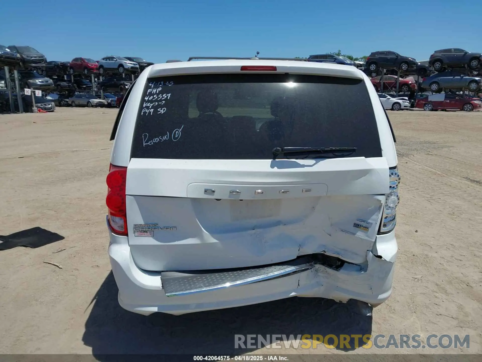 6 fotografías del automóvil dañado 2C4RDGEG1KR739705 DODGE GRAND CARAVAN 2019