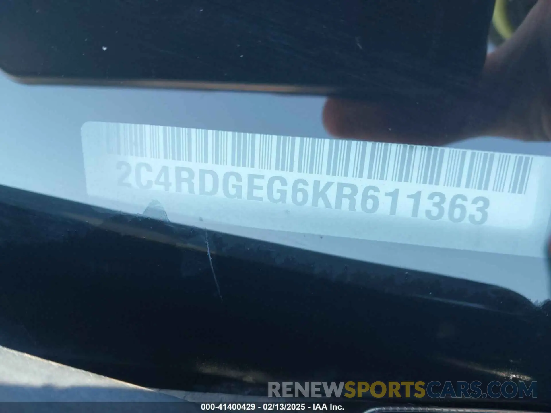 9 fotografías del automóvil dañado 2C4RDGEG6KR611363 DODGE GRAND CARAVAN 2019