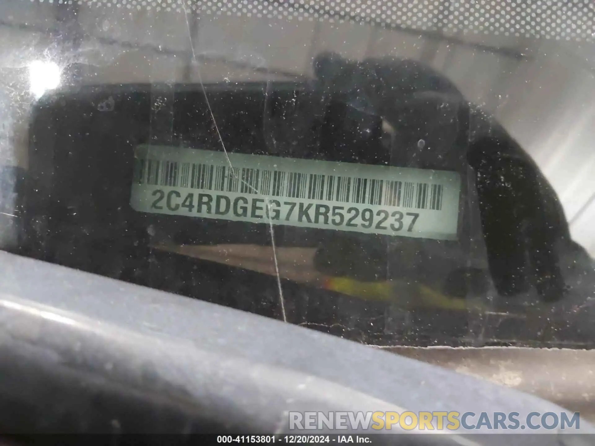 9 fotografías del automóvil dañado 2C4RDGEG7KR529237 DODGE GRAND CARAVAN 2019