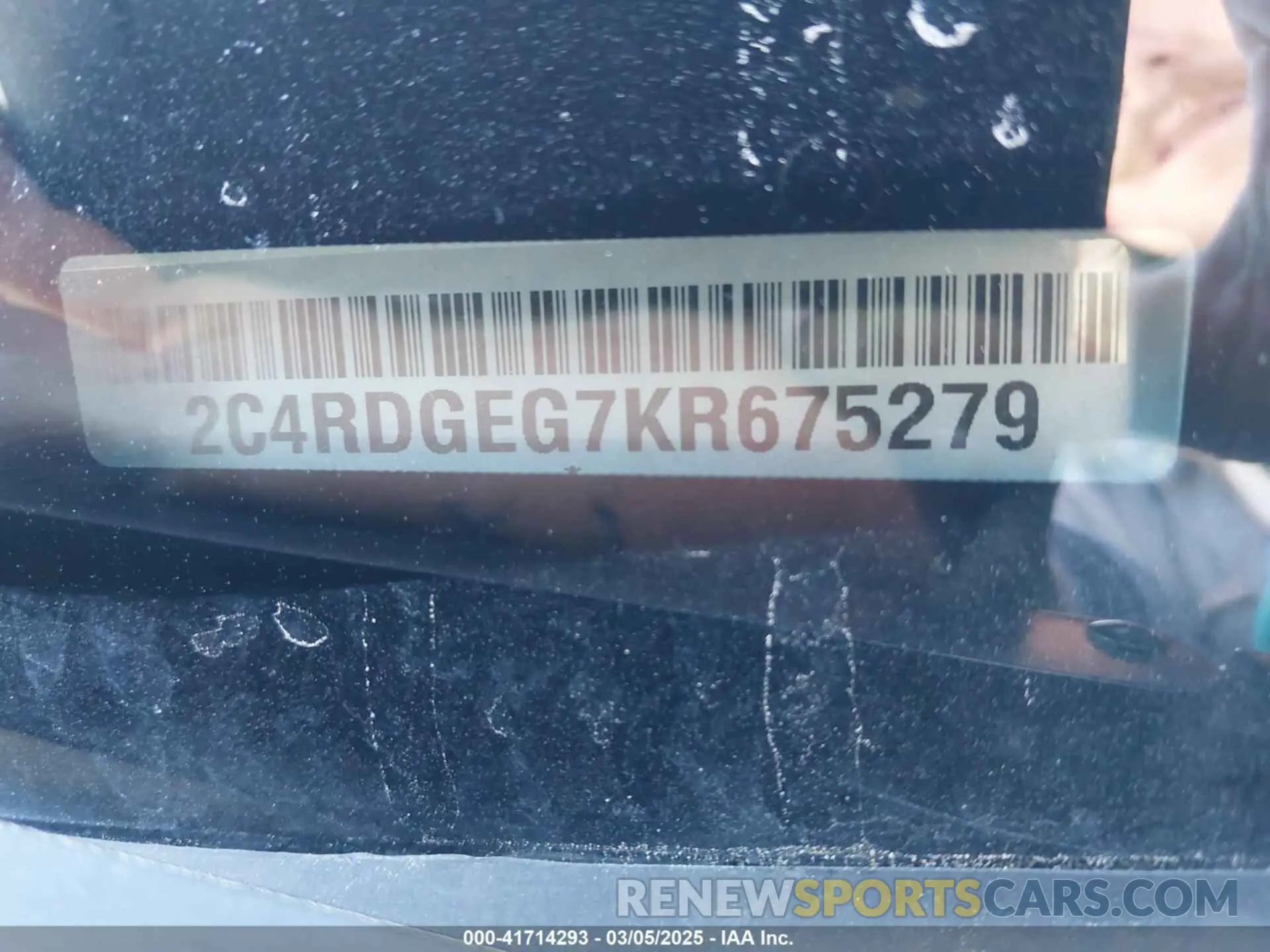 9 fotografías del automóvil dañado 2C4RDGEG7KR675279 DODGE GRAND CARAVAN 2019