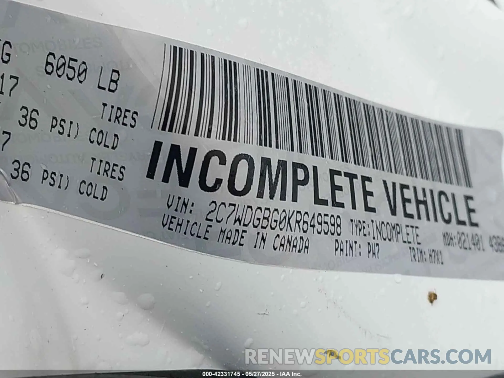 9 fotografías del automóvil dañado 2C7WDGBG0KR649598 DODGE GRAND CARAVAN 2019