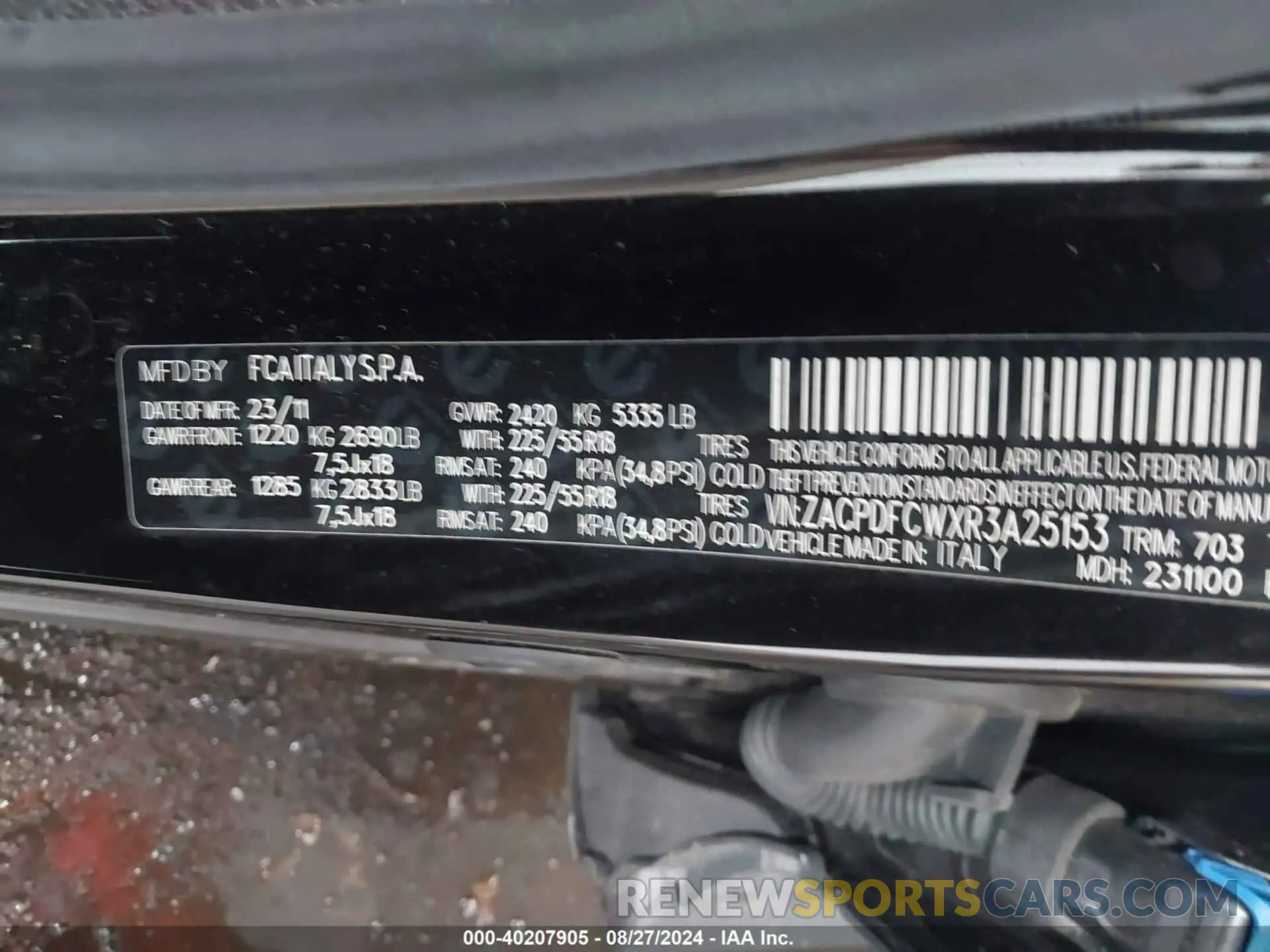 9 fotografías del automóvil dañado ZACPDFCWXR3A25153 DODGE HORNET 2024