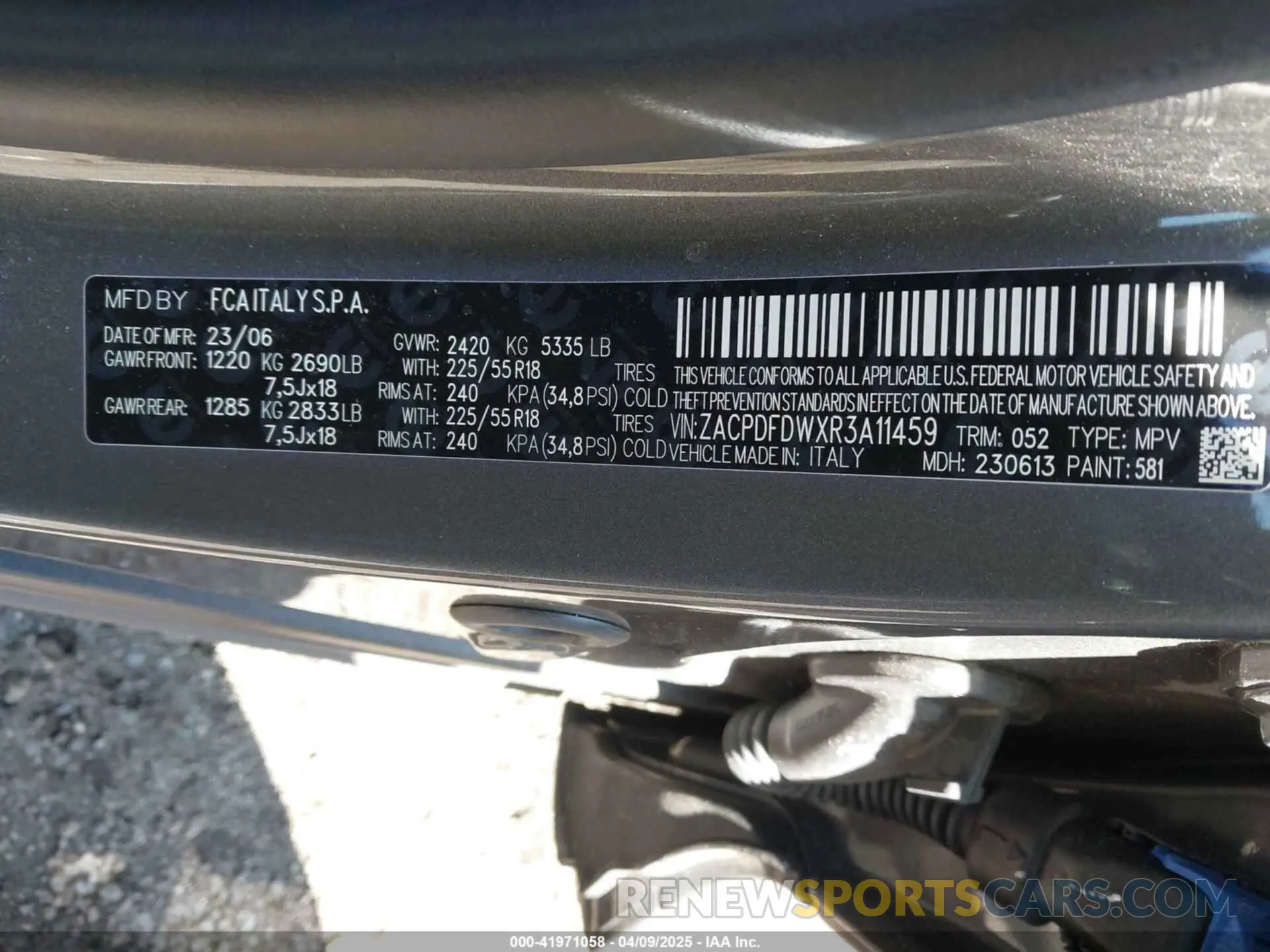9 fotografías del automóvil dañado ZACPDFDWXR3A11459 DODGE HORNET 2024