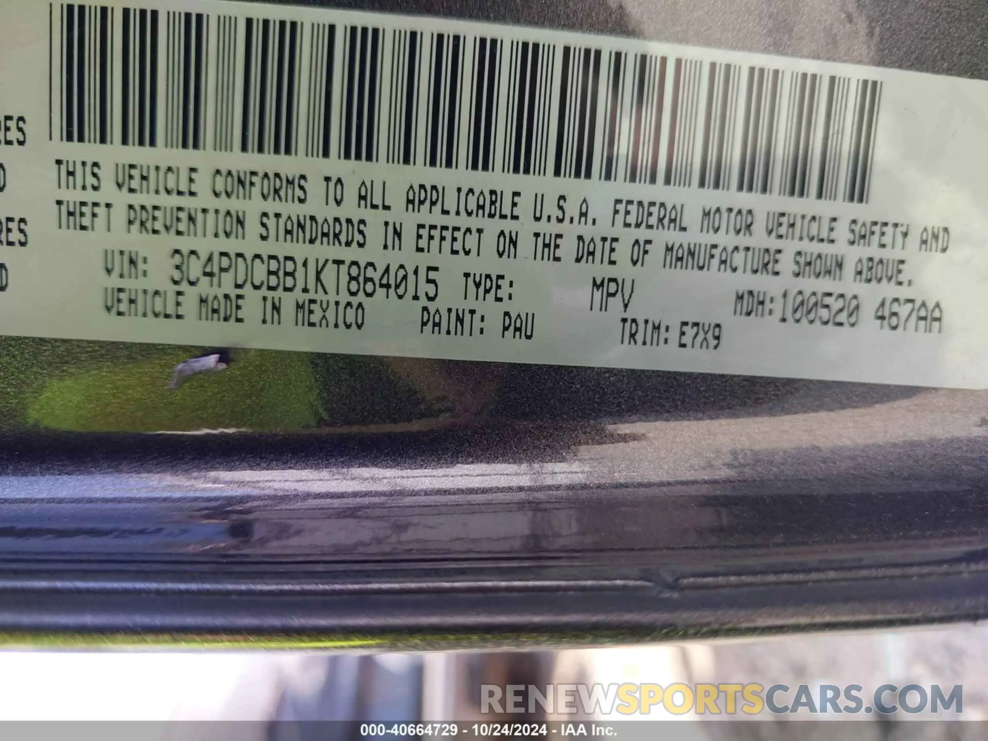 9 fotografías del automóvil dañado 3C4PDCBB1KT864015 DODGE JOURNEY 2019