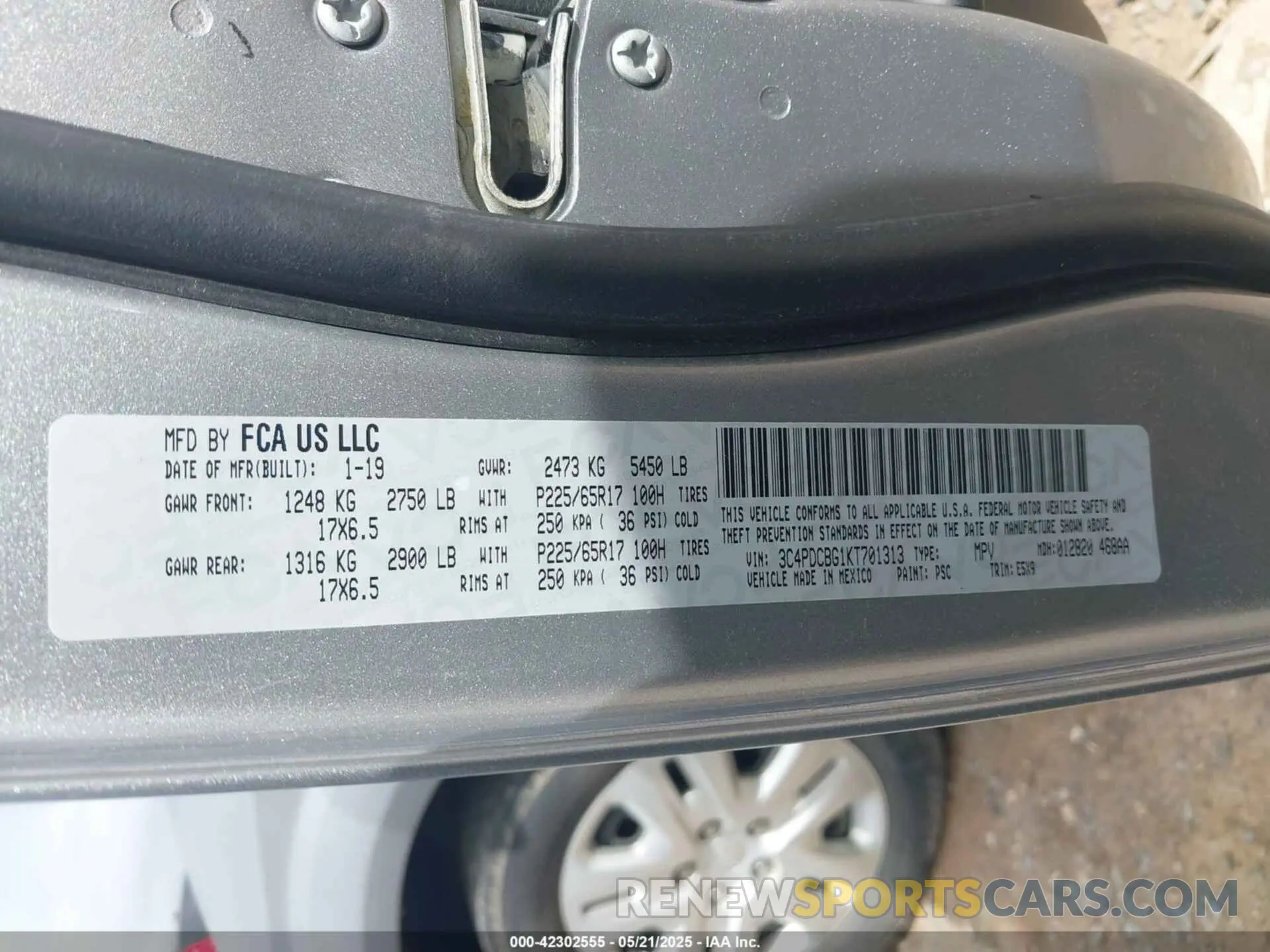 9 fotografías del automóvil dañado 3C4PDCBG1KT701313 DODGE JOURNEY 2019