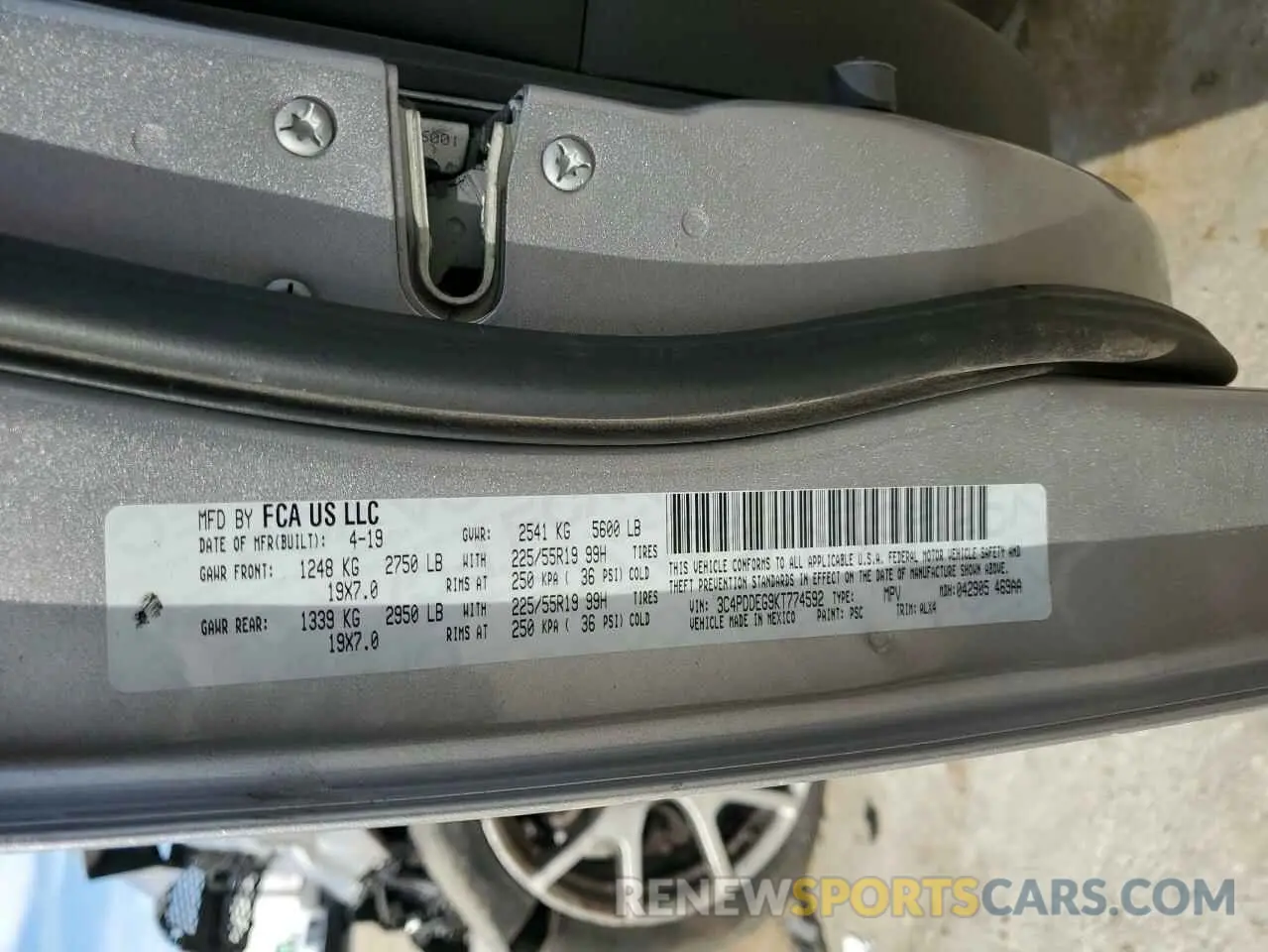16 fotografías del automóvil dañado 3C4PDDEG9KT774592 DODGE JOURNEY 2019