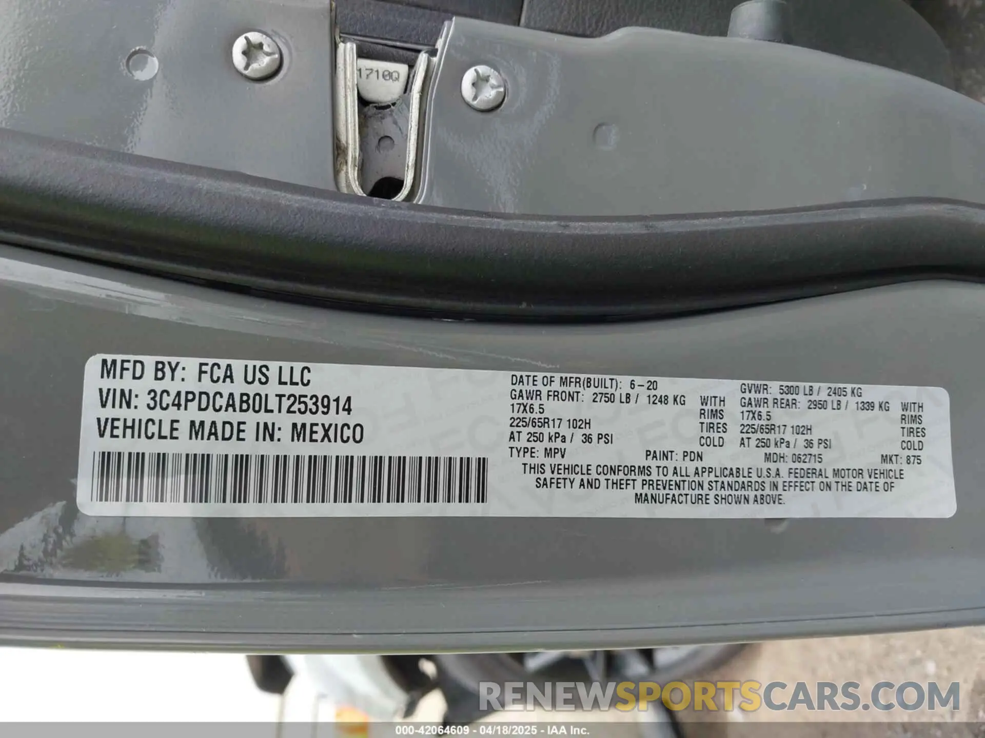 9 fotografías del automóvil dañado 3C4PDCAB0LT253914 DODGE JOURNEY 2020