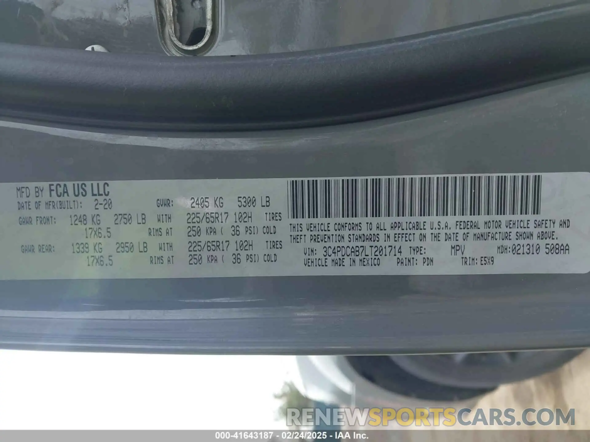 9 fotografías del automóvil dañado 3C4PDCAB7LT201714 DODGE JOURNEY 2020