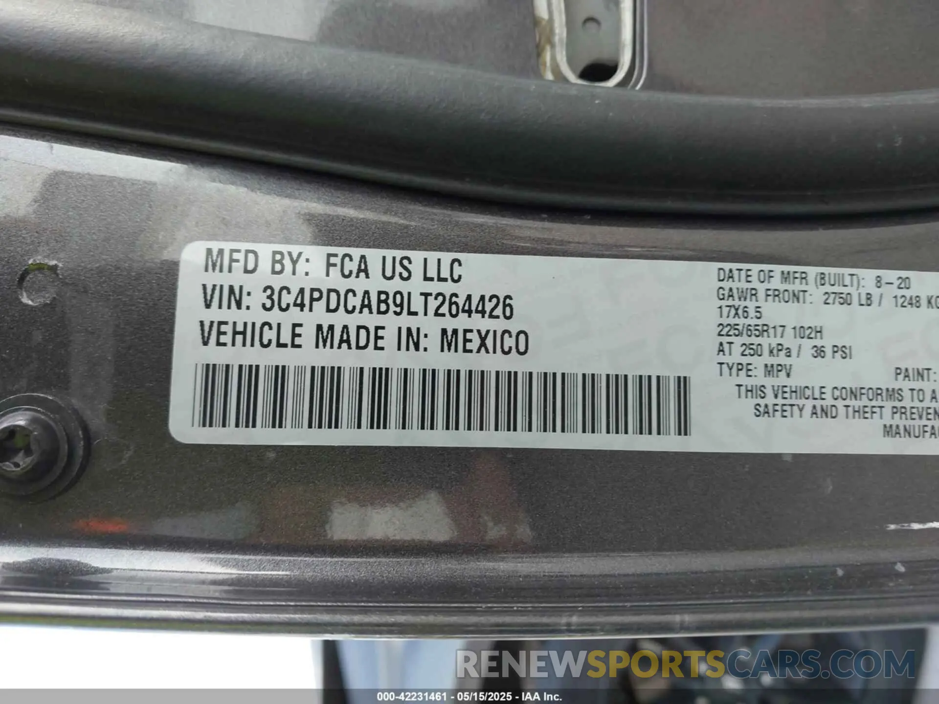 9 fotografías del automóvil dañado 3C4PDCAB9LT264426 DODGE JOURNEY 2020