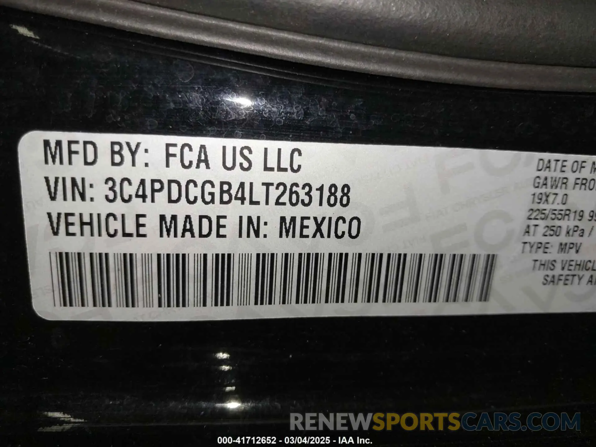 9 fotografías del automóvil dañado 3C4PDCGB4LT263188 DODGE JOURNEY 2020