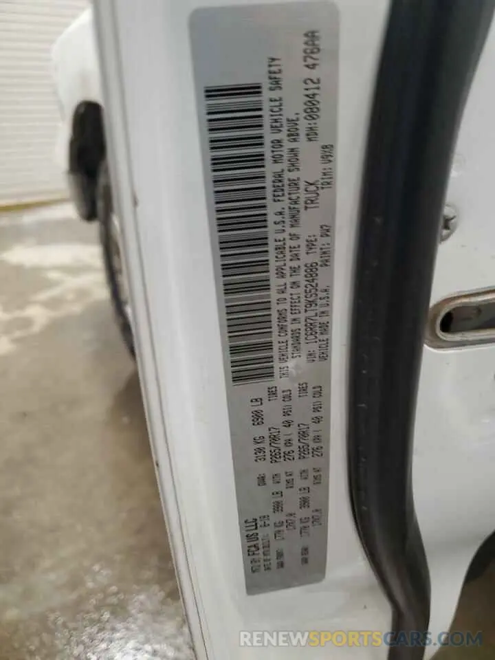 12 fotografías del automóvil dañado 1C6RR7LT9KS524886 DODGE RAM 1500 2019