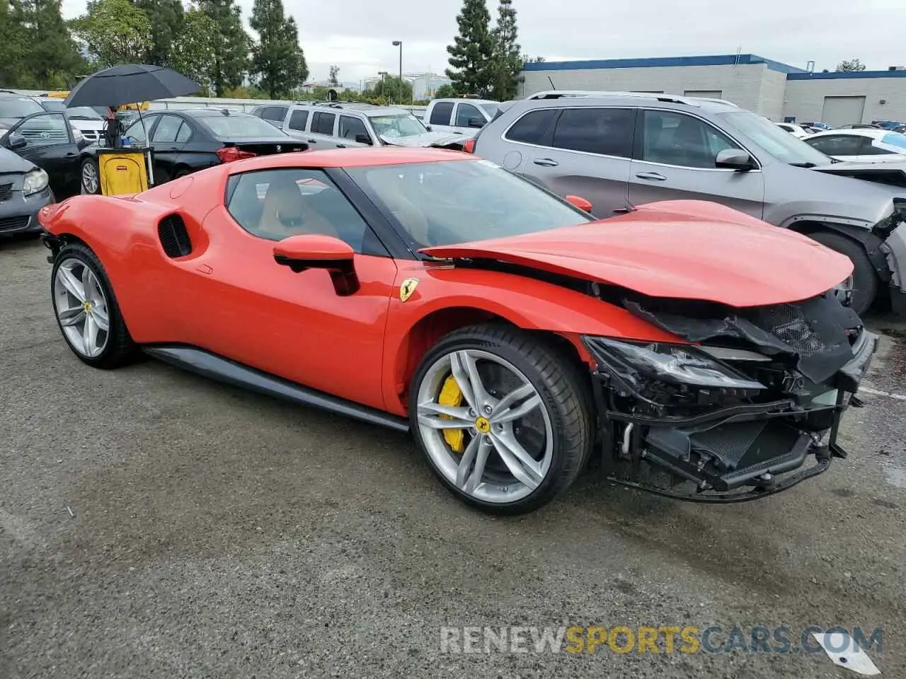 4 fotografías del automóvil dañado ZFF99SLA9R0310238 FERRARI 296GTB 2024