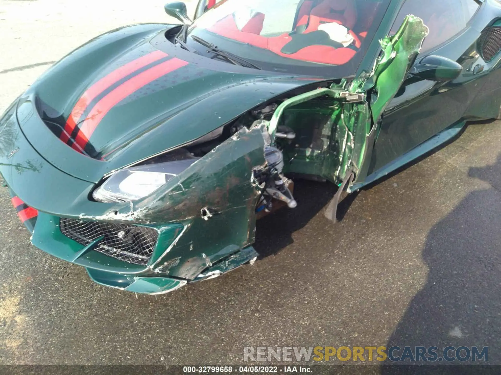6 fotografías del automóvil dañado ZFF90HLA5L0258062 FERRARI 488 PISTA 2020