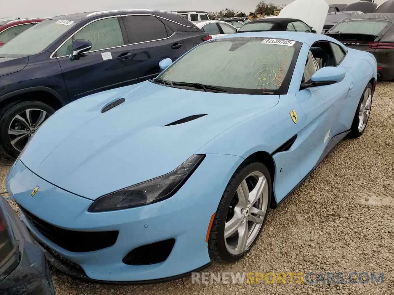2 fotografías del automóvil dañado ZFF89FPA8K0247975 FERRARI ALL MODELS 2019