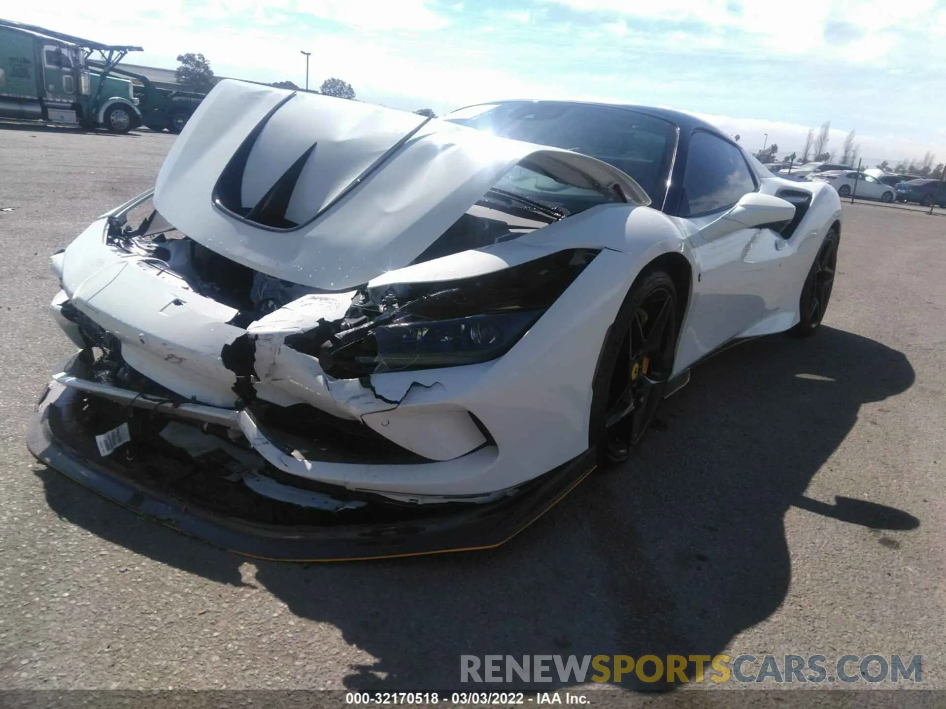2 fotografías del automóvil dañado ZFF93LMA4M0263862 FERRARI F8 SPIDER 2021