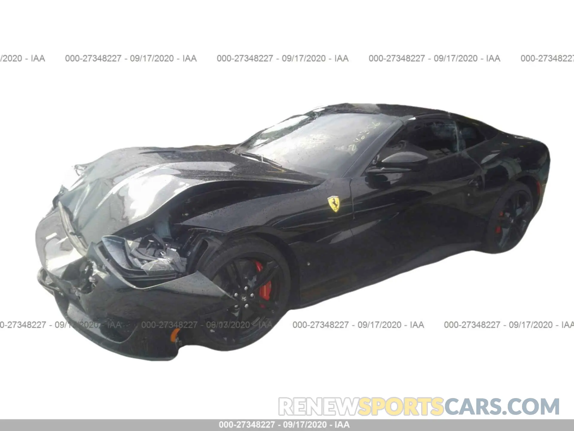 2 fotografías del automóvil dañado ZFF89FPAXK0242356 FERRARI PORTOFINO 2019
