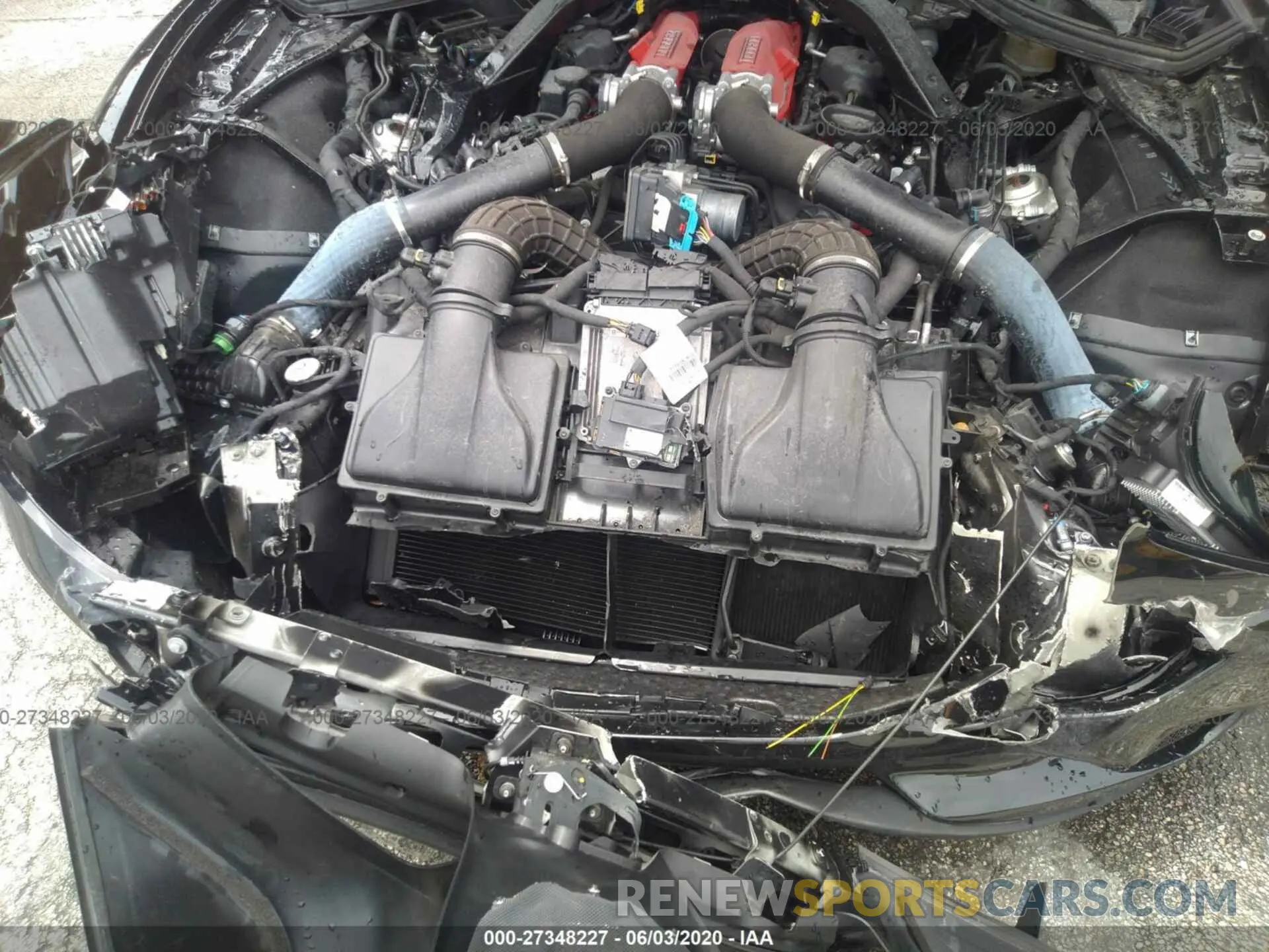 6 fotografías del automóvil dañado ZFF89FPAXK0242356 FERRARI PORTOFINO 2019
