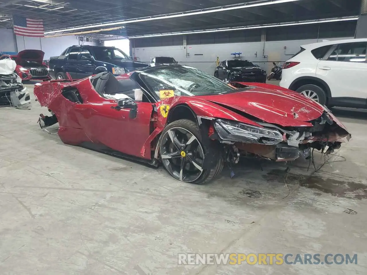 4 fotografías del automóvil dañado ZFF96NMA3R0300345 FERRARI SF 90 SPID 2024