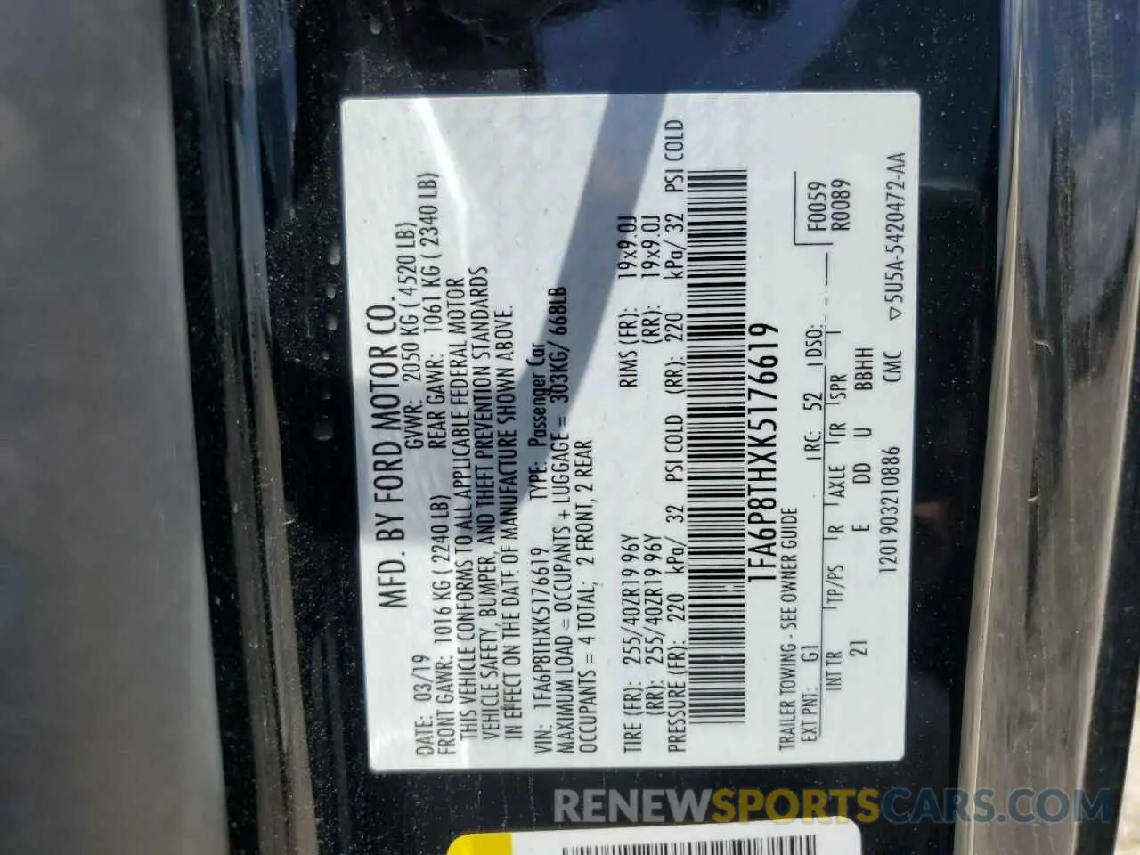 13 fotografías del automóvil dañado 1FA6P8THXK5176619 FORD ALL Models 2019