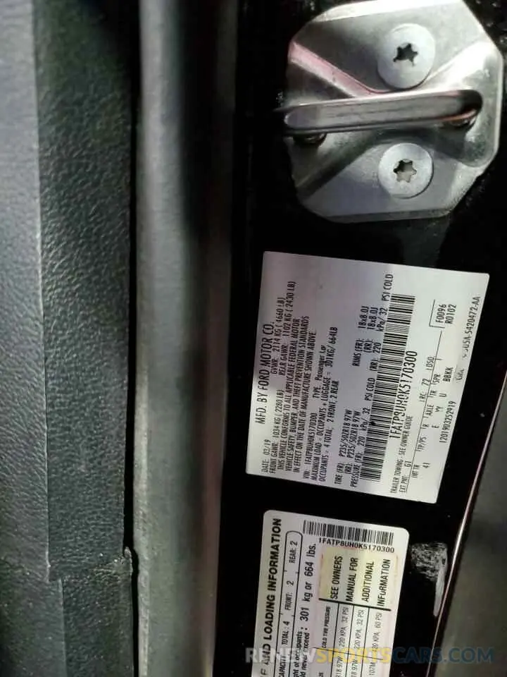 12 fotografías del automóvil dañado 1FATP8UH0K5170300 FORD ALL Models 2019