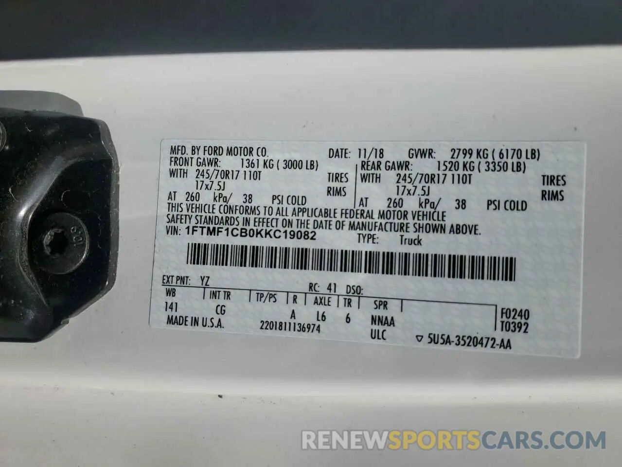 12 fotografías del automóvil dañado 1FTMF1CB0KKC19082 FORD All Models 2019