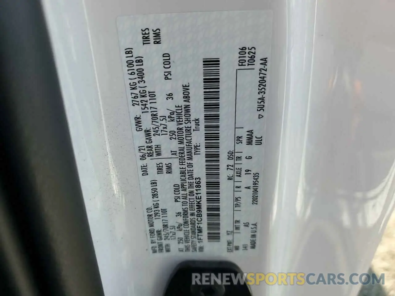 12 fotografías del automóvil dañado 1FTMF1CB9MKE11863 FORD All Models 2021