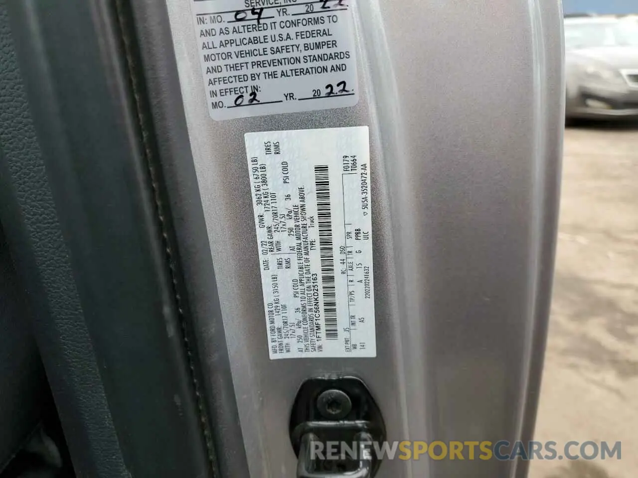 12 fotografías del automóvil dañado 1FTMF1C56NKD25163 FORD All Models 2022