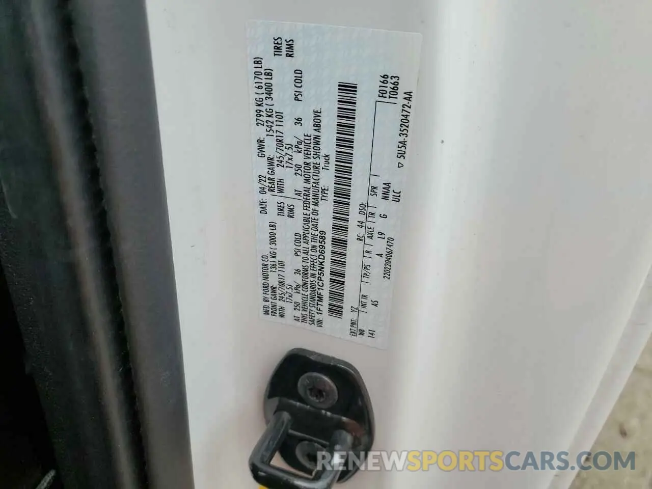 12 fotografías del automóvil dañado 1FTMF1CP5NKD69589 FORD All Models 2022