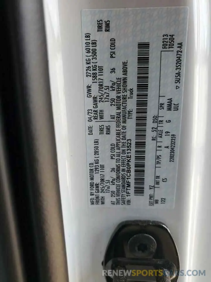 12 fotografías del automóvil dañado 1FTMF1CB0PKE13523 FORD All Models 2023
