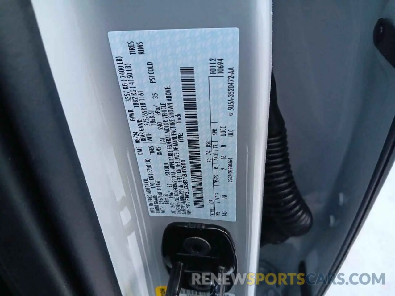 13 fotografías del automóvil dañado 1FTFW3LD8RFB47606 FORD All Models 2024