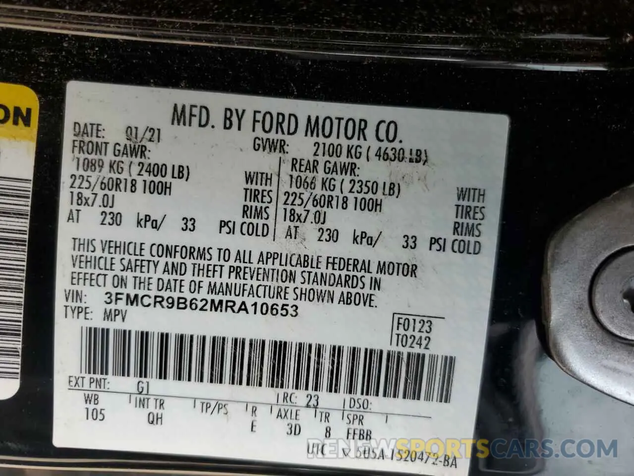 13 fotografías del automóvil dañado 3FMCR9B62MRA10653 FORD BRONCO 2021