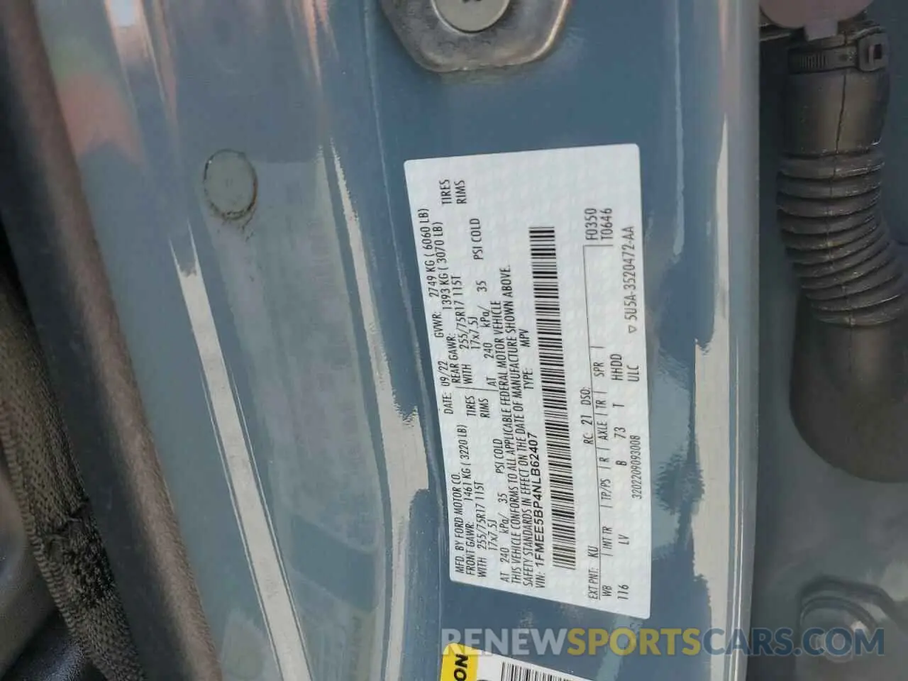 13 fotografías del automóvil dañado 1FMEE5BP4NLB62407 FORD BRONCO 2022