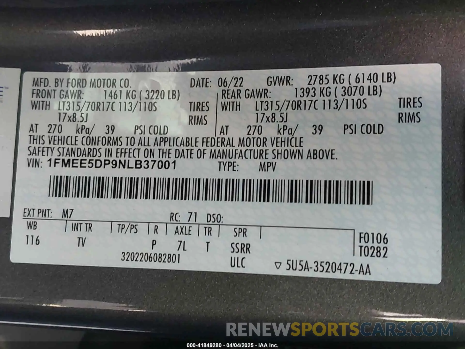 9 fotografías del automóvil dañado 1FMEE5DP9NLB37001 FORD BRONCO 2022