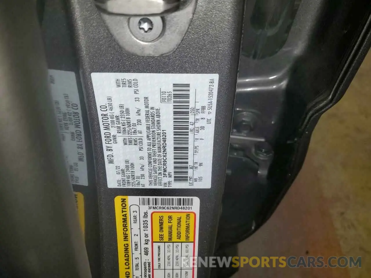 15 fotografías del automóvil dañado 3FMCR9C62NRD48201 FORD BRONCO 2022