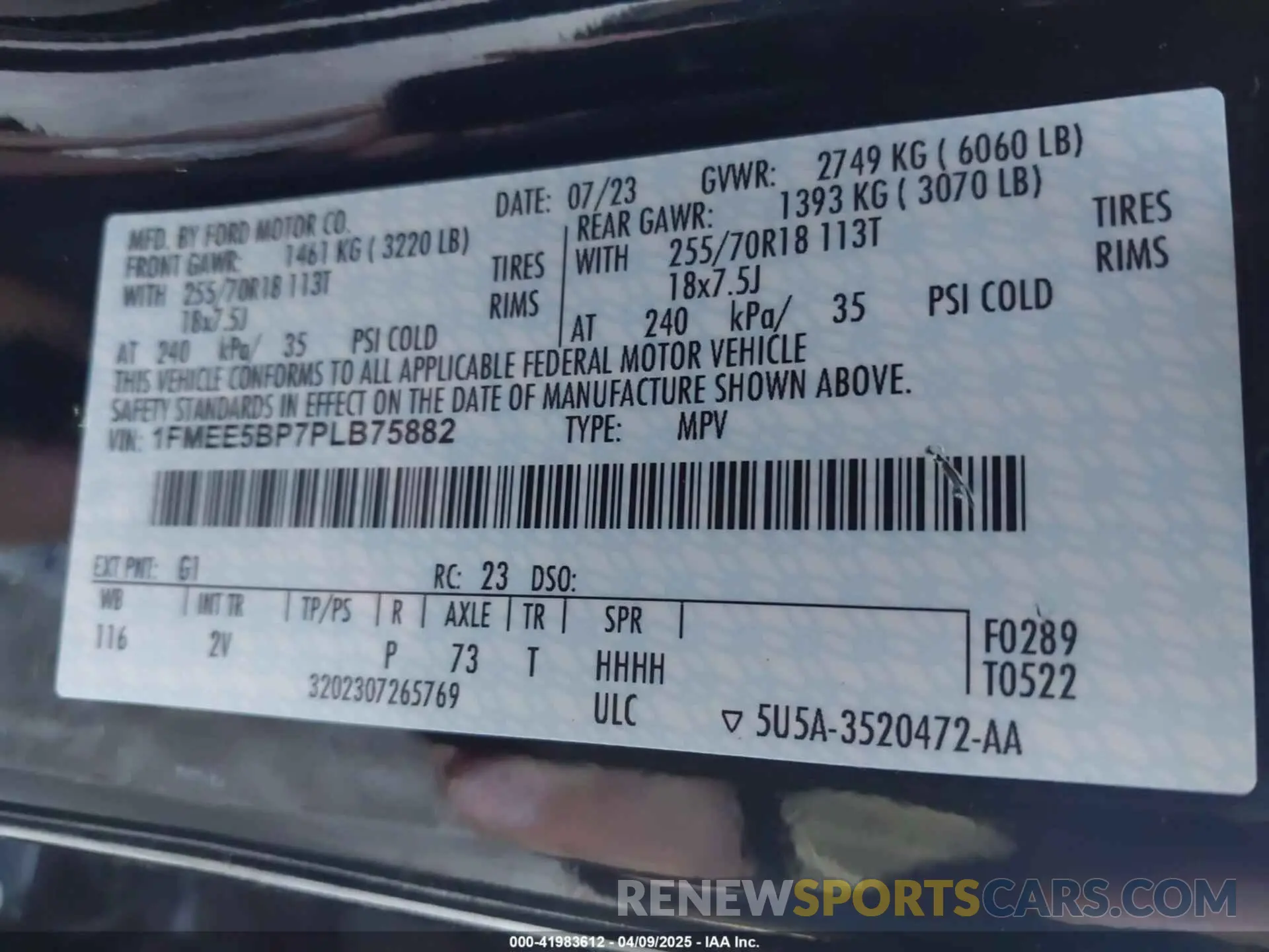 9 fotografías del automóvil dañado 1FMEE5BP7PLB75882 FORD BRONCO 2023