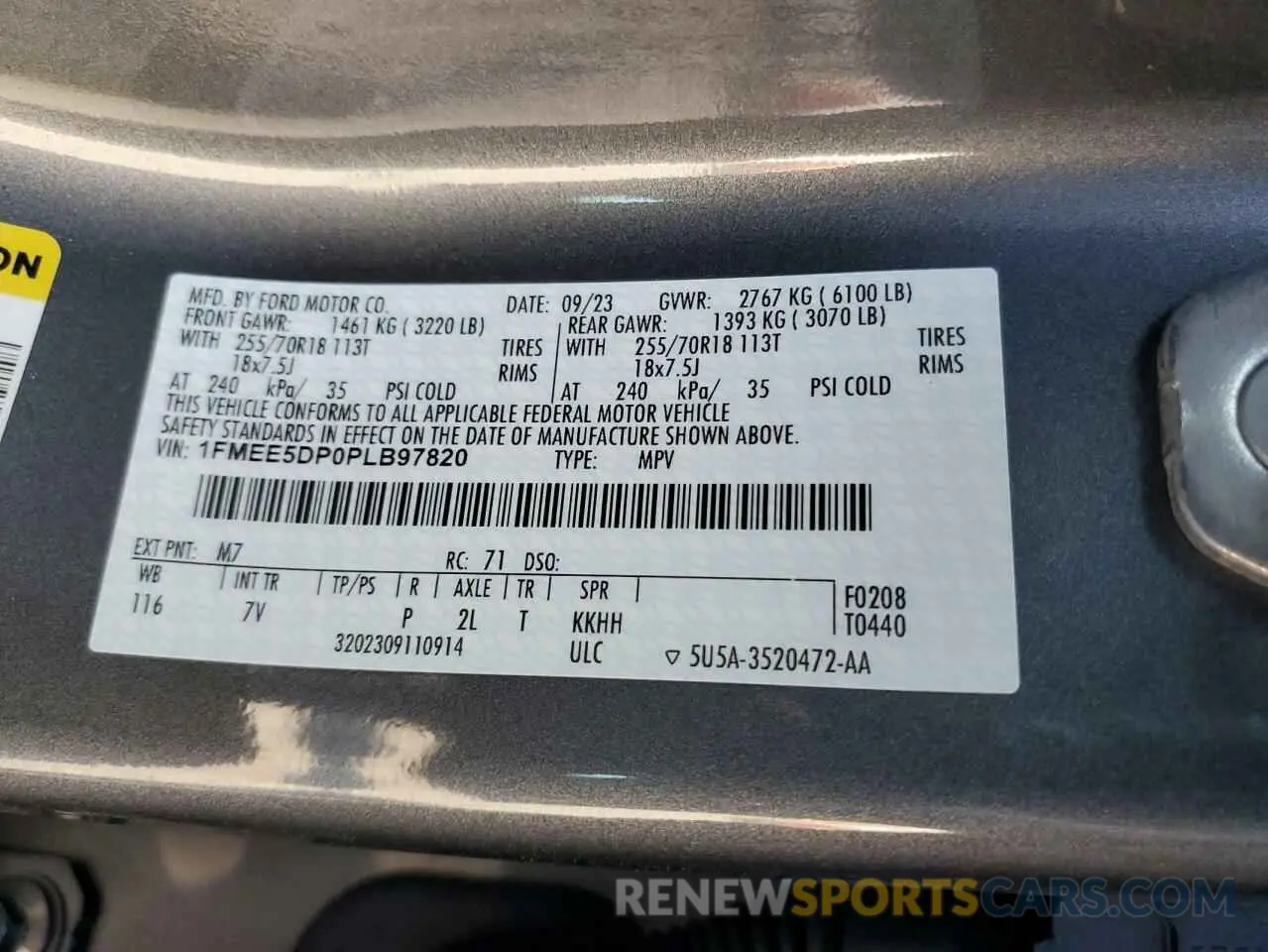 15 fotografías del automóvil dañado 1FMEE5DP0PLB97820 FORD BRONCO 2023