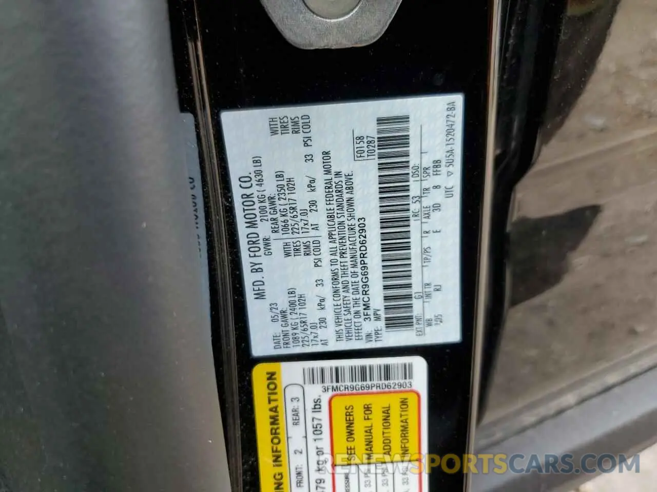 14 fotografías del automóvil dañado 3FMCR9G69PRD62903 FORD BRONCO 2023