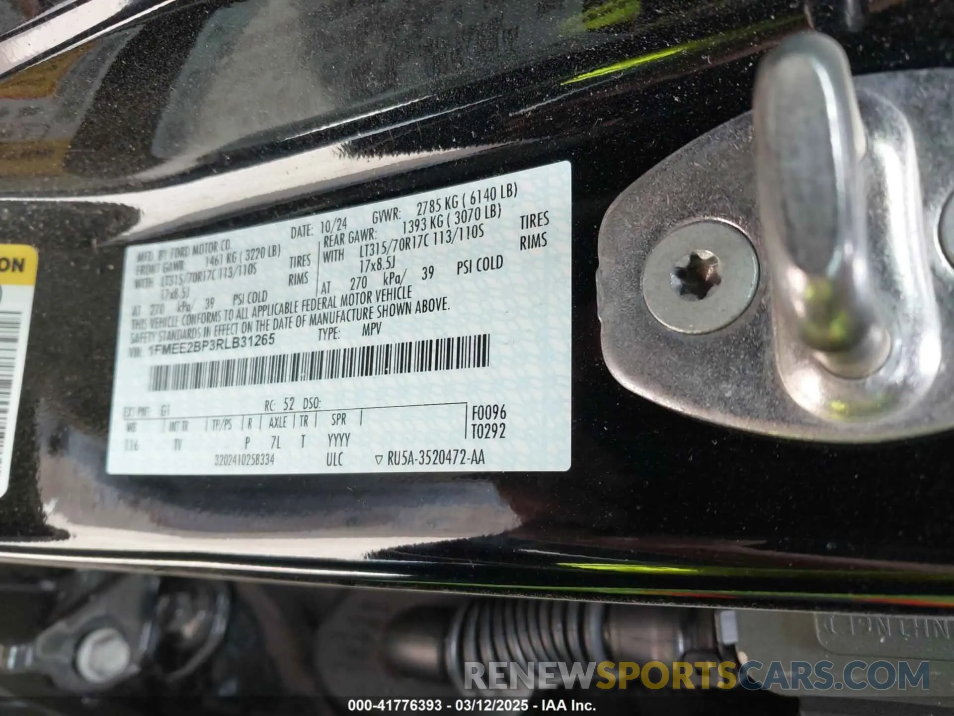 9 fotografías del automóvil dañado 1FMEE2BP3RLB31265 FORD BRONCO 2024