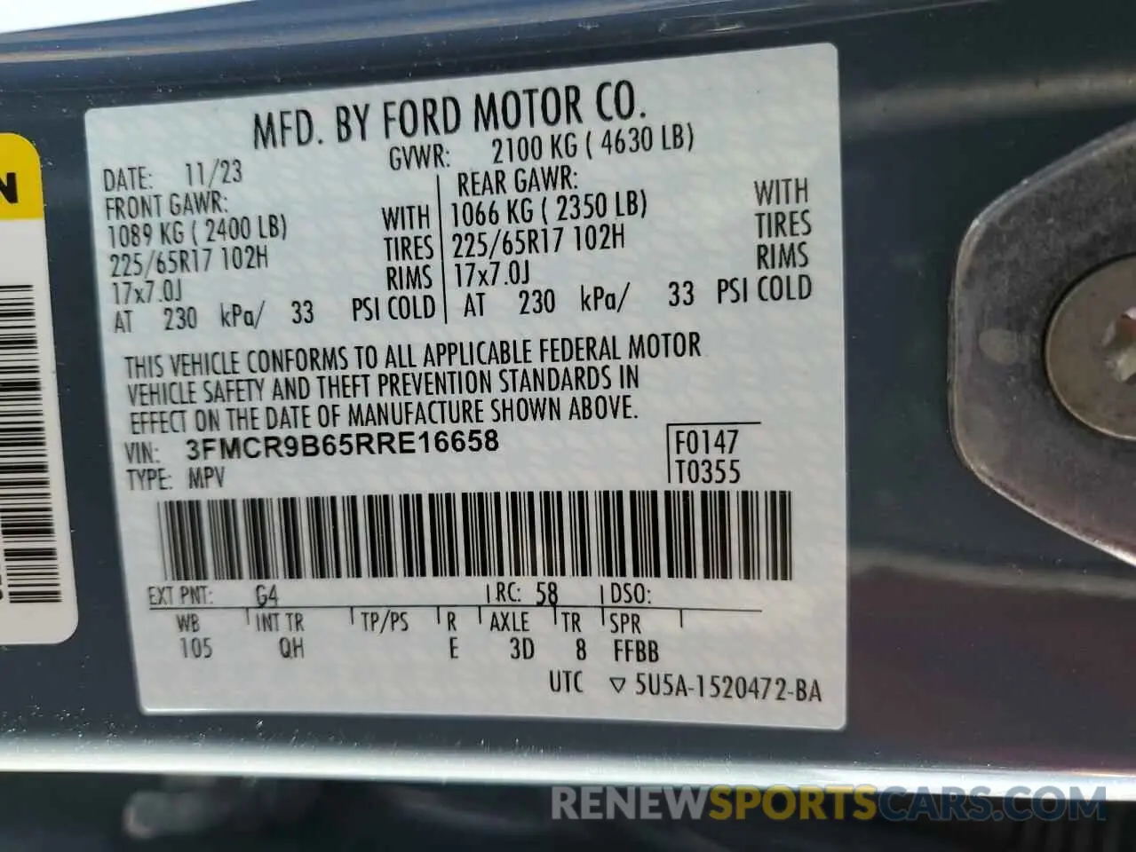 12 fotografías del automóvil dañado 3FMCR9B65RRE16658 FORD BRONCO 2024