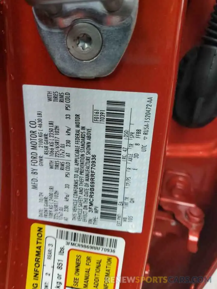 13 fotografías del automóvil dañado 3FMCR9B69RRF70936 FORD BRONCO 2024