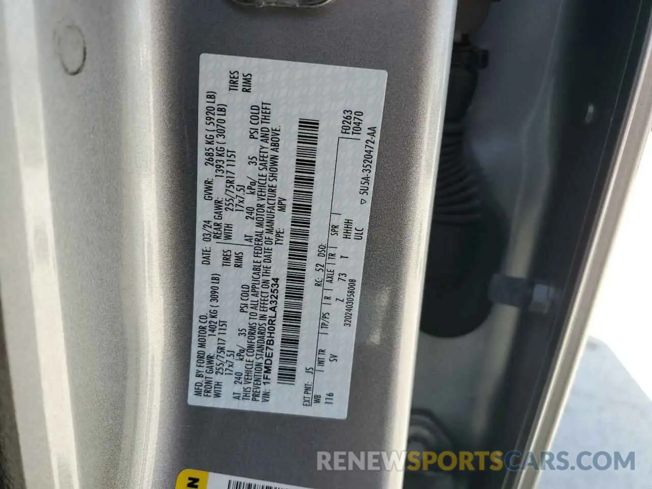 16 fotografías del automóvil dañado 1FMDE7BH0RLA32534 FORD BRONCO BIG 2024