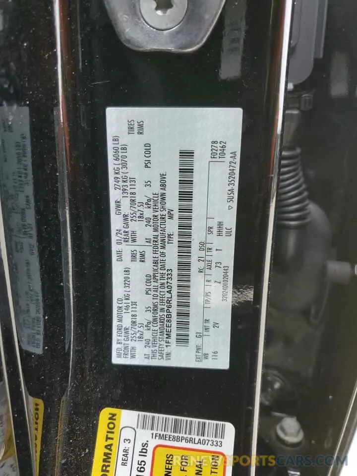 15 fotografías del automóvil dañado 1FMEE8BP6RLA07333 FORD BRONCO OUT 2024